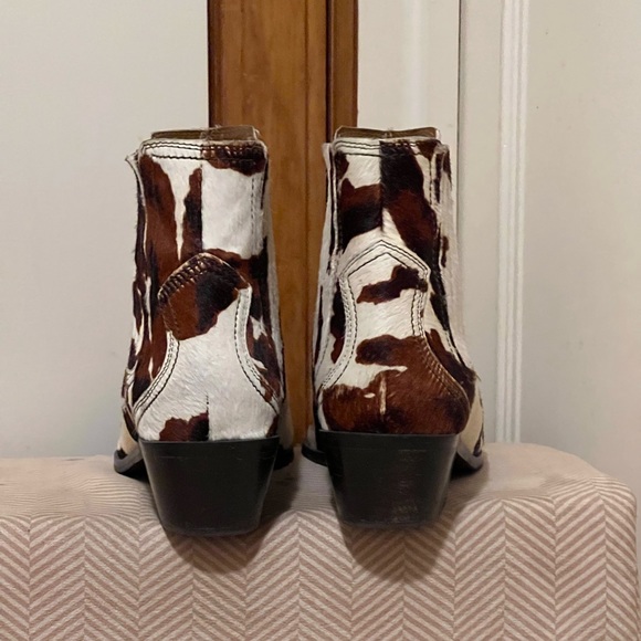 Zara Calf Hair Cow Print Pull-on Booties 41 - Picture 4 of 11